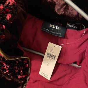 NWT Anthropologie sequined puffy jacket size Large